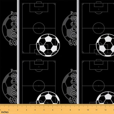 Loussiesd Football Patchwork Upholstery Fabric, 460 x 150 cm