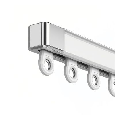 Aluminum Curtain Track, Single Track, White, 1.6 m