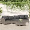 WEMYUFURN 5-Piece Gray PE Rattan Garden Lounge Set with Cushions view 1