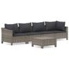 WEMYUFURN 5-Piece Gray PE Rattan Garden Lounge Set with Cushions view 2