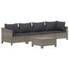 WEMYUFURN 5-Piece Gray PE Rattan Garden Lounge Set with Cushions view 3