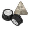 UKCOCO 2-Piece Air Fryer Replacement Knob Set, 6 mm D-Profile Timer & Temperature Knobs, Heat-Resistant, Black/Silver view 1