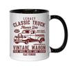 Atspauda Legacy Classic Truck Vintage Wagon Flat Fender Ceramic Tea Coffee Mug, Black view 1