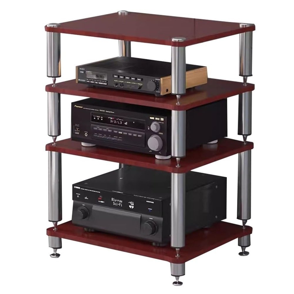 4-Tier Audio Rack for Amplifiers and Streaming Devices