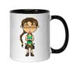 Atspauda Ceramic Mug with Brown Hair, for Tea and Coffee, Black view 1