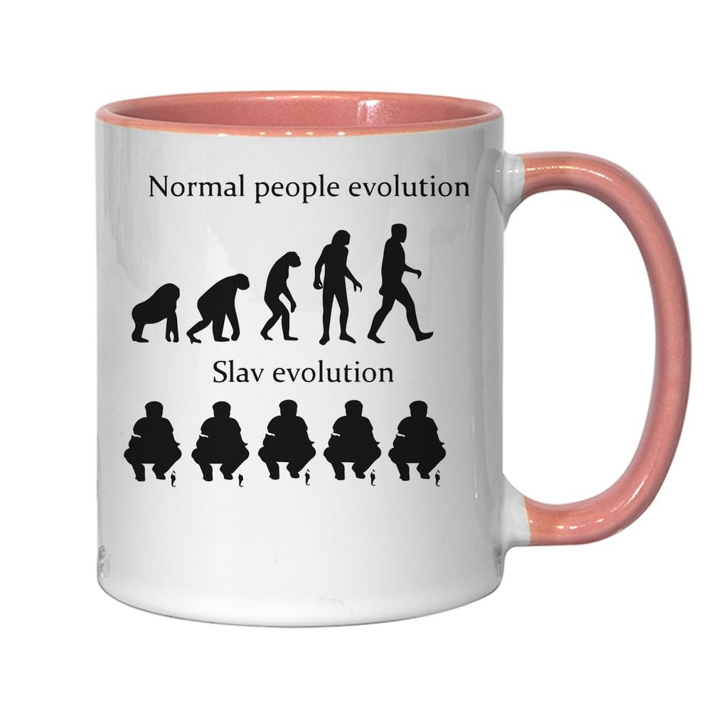 Atspauda Slav Evolution Ceramic Mug for Tea and Coffee, Pink