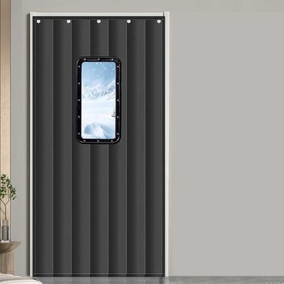 HESHEQ Warm, Windproof Blackout Door Curtain, Gray, 90 x 200 cm