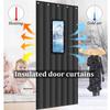 HESHEQ Warm, Windproof Blackout Door Curtain, Gray, 90 x 200 cm view 2