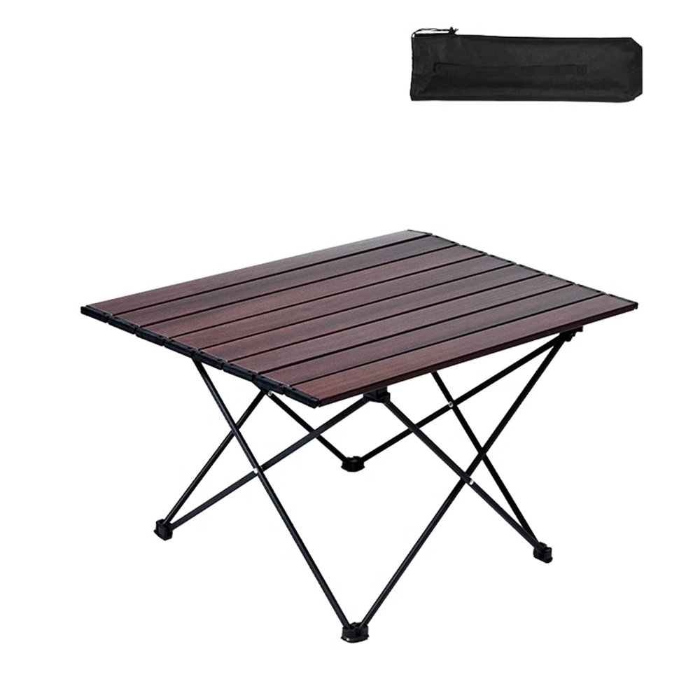 Lightweight Folding Camping Table with Steel Frame and Aluminum Alloy, 68 x 46 x 41 cm