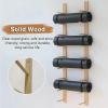 Miuxe Yoga Mat Holder, Vintage Wood Foam Roller Organizer, Wall-Mounted or Freestanding view 4