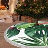 Tassel Christmas Tree Skirt with Tropical Leaves, 121.9 cm view 1