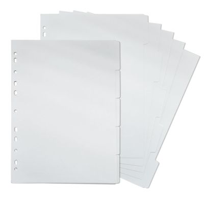 DY.2ten A4 Binder Dividers, 10 Sheets/2 Sets, 11-Hole, 250 gsm White Cardstock