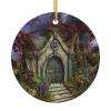 Gothic Fairy Garden Pentagram Ceramic Christmas Tree Ornament view 1