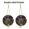 Gothic Fairy Garden Pentagram Ceramic Christmas Tree Ornament view 3