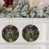Gothic Fairy Garden Pentagram Ceramic Christmas Tree Ornament view 4