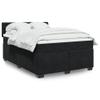 ShGaxin Box Spring Bed with Mattress, Black, 140 x 190 cm, Velvet - 3286314 view 1