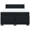 ShGaxin Box Spring Bed with Mattress, Black, 140 x 190 cm, Velvet - 3286314 view 4