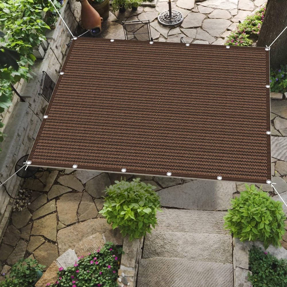 Sun Shade Sail with Ropes, 120 x 560 cm, Tear-Resistant, Weather-Resistant, Brown