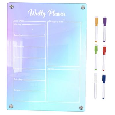 CAXUSD Erasable Magnetic Weekly Calendar Board for Refrigerator