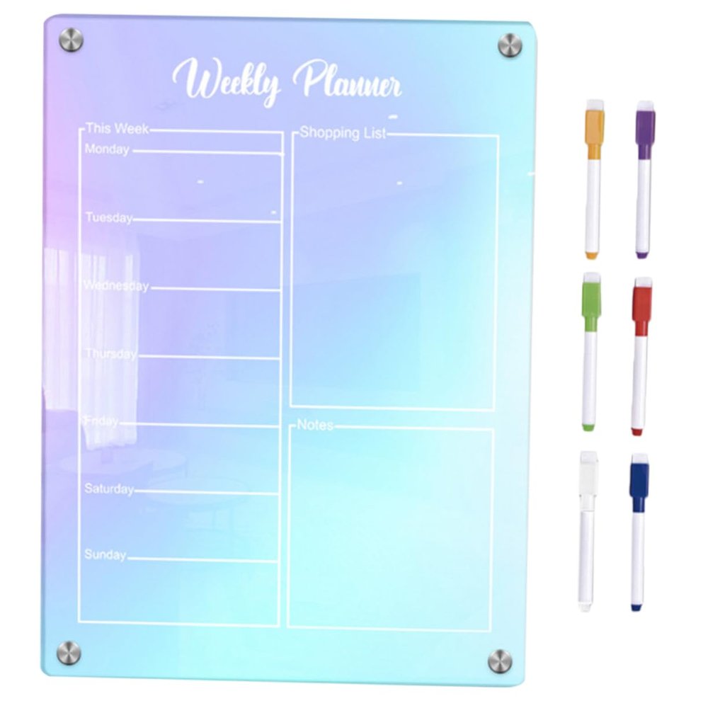CAXUSD Erasable Magnetic Weekly Calendar Board for Refrigerator
