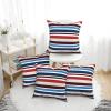 VBNTY Decorative Pillow Covers, 4-Pack, Red Blue White Gray Striped, 30.5 x 30.5 view 2