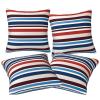 VBNTY Decorative Pillow Covers, 4-Pack, Red Blue White Gray Striped, 30.5 x 30.5 view 3