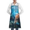 ERSDWRE Coral Reef Apron for Women with Pockets, Cooking and Serving Apron, White, One Size view 1