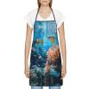 ERSDWRE Coral Reef Apron for Women with Pockets, Cooking and Serving Apron, White, One Size view 3