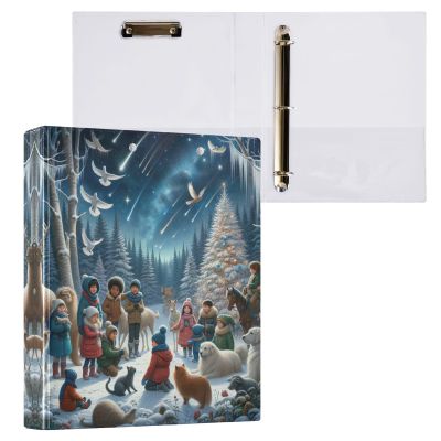Winter Scene White Birds 3.8 cm 3-Ring Binder