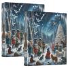 Winter Scene White Birds 3.8 cm 3-Ring Binder view 3