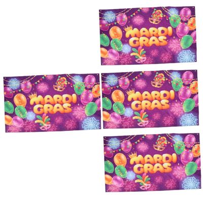PRETYZOOM 4-Piece Carnival Party Banner Photo Backdrop