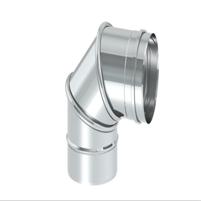 Chimney Elbow, Adjustable 0–90°, 150 mm Diameter, Stainless Steel