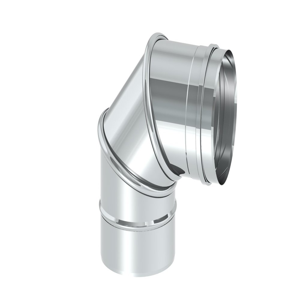 Chimney Elbow, Adjustable 0–90°, 150 mm Diameter, Stainless Steel
