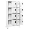 IKAYAA Metal Locker Cabinet with 12 Lockable Compartments, White view 3