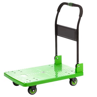 Platform Hand Truck with 4 Wheels and Metal Handle