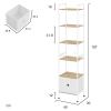 WOLTU 5-Tier Bookshelf with Drawer and Metal Frame view 4