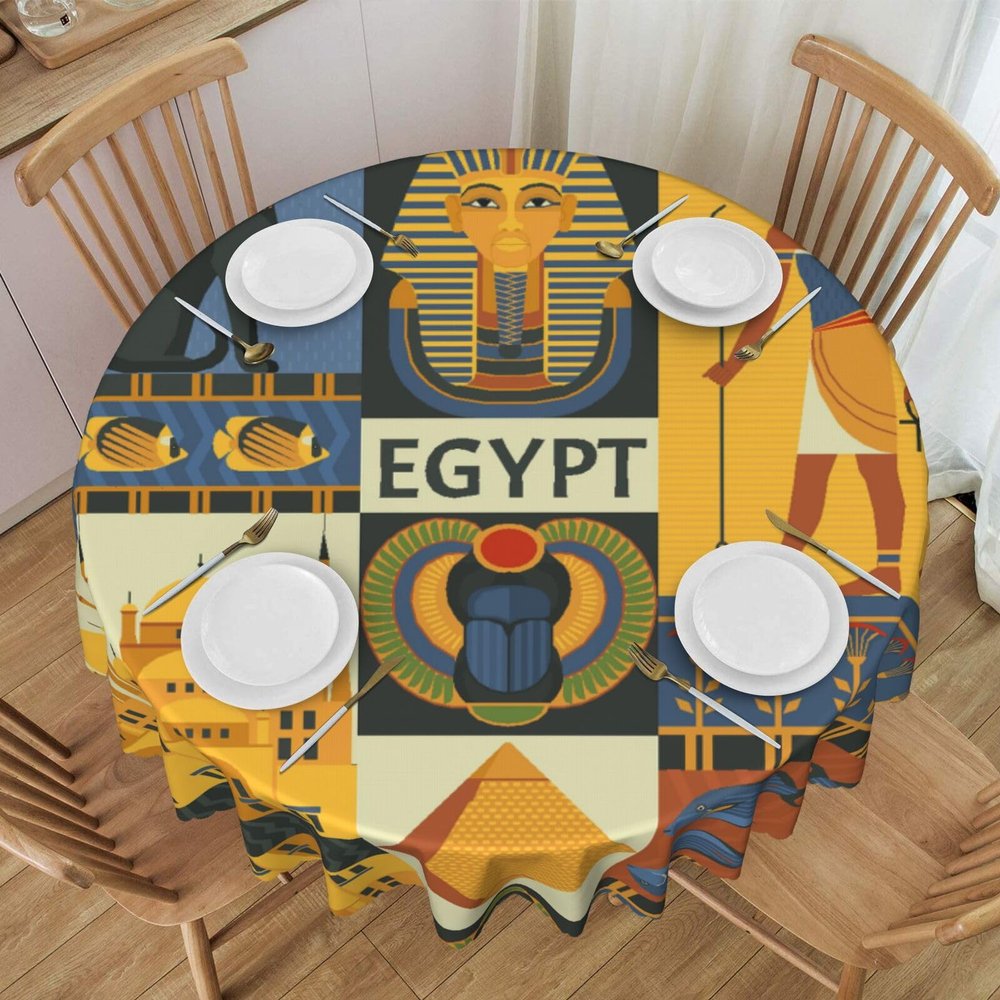 Ancient Egypt Tribe Series Round Tablecloth, 152.4 cm