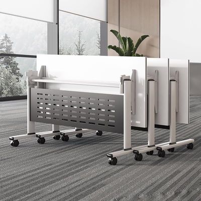 Folding Conference Table, Mobile Training Table, White, 139 x 50 x 76 cm