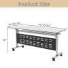 Folding Conference Table, Mobile Training Table, White, 139 x 50 x 76 cm view 2