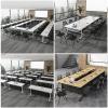 Folding Conference Table, Mobile Training Table, White, 139 x 50 x 76 cm view 3