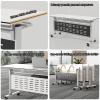 Folding Conference Table, Mobile Training Table, White, 139 x 50 x 76 cm view 4