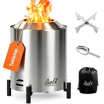 BALI OUTDOORS Tabletop Fire Pit, Small Smokeless Patio Fire Pit