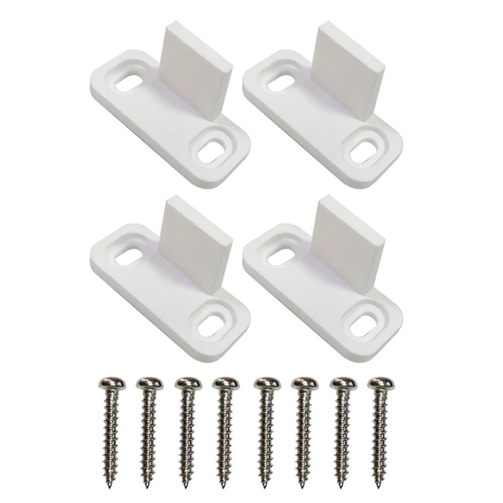 2 Sets Sliding Barn Door Floor Guides, White Carbon Steel