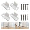 2 Sets Sliding Barn Door Floor Guides, White Carbon Steel view 2