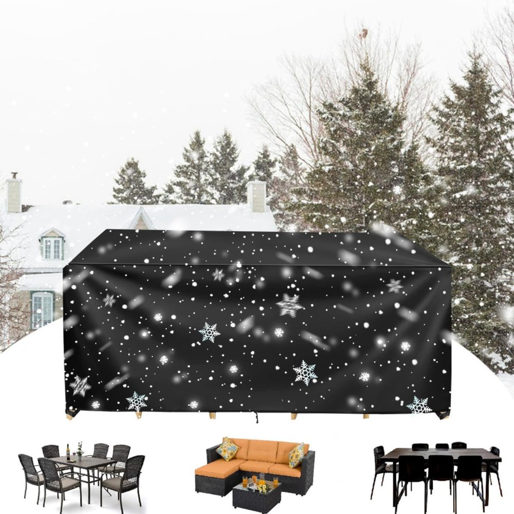 420D Oxford Garden Furniture Cover, 100 x 70 x 84 cm, Black/Silver