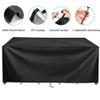 420D Oxford Garden Furniture Cover, 100 x 70 x 84 cm, Black/Silver view 3