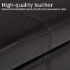 Leather Ottoman with Storage, Tufted Wood and Footrest, Modern Rectangular Coffee Table view 3