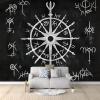 Photo Wallpaper Viking Runes Compass Black 250 x 175 cm Nonwoven 3D Wall Mural view 1