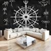 Photo Wallpaper Viking Runes Compass Black 250 x 175 cm Nonwoven 3D Wall Mural view 2