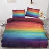 zcwl Rainbow Gradient Duvet Cover Set 155 x 200 cm, Colorful Striped, 2-Piece Reversible Microfiber Bedding view 1